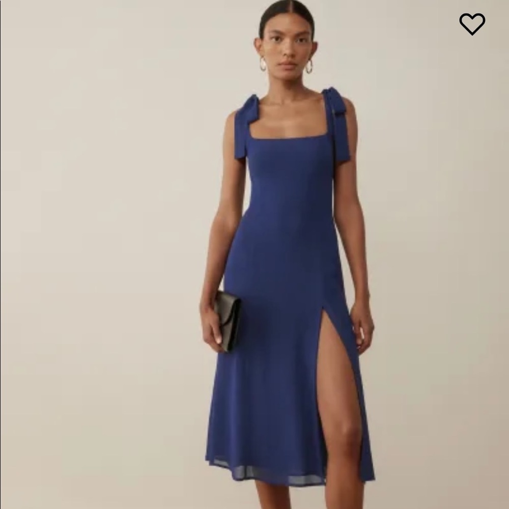 Reformation Twilight Dress Navy Blue *WORN ONCE AND PROFESSIONALLY DRY CLEANED*